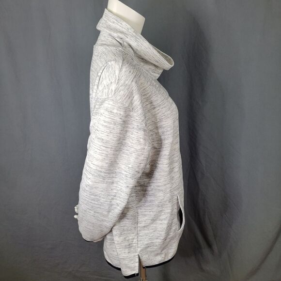 Tek Gear Heather Gray Mock Neck Kangaroo Pocket Pullover Sweatshirt - Picture 4 of 7
